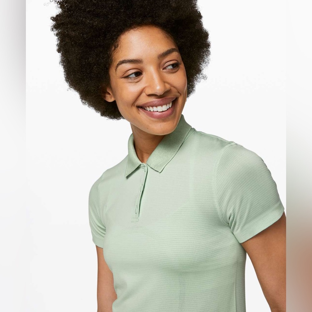 lululemon athletica Light Mint Green Short Sleeve Polo